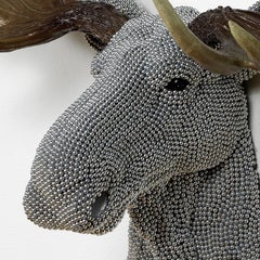 Moose, Beaded, air rifle BBs, Life size with antlers