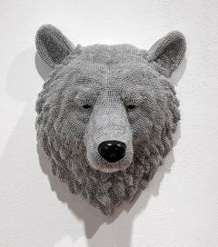 Bear, Sculpture,  Beaded with air rifle BBs, Hand crafted, Life Size