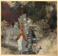 Back to the Forest, diptych, layered dark images of animals plants nature