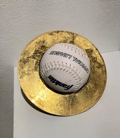 Sculpture, Saturn, Softball, 45 gold vinyl record 