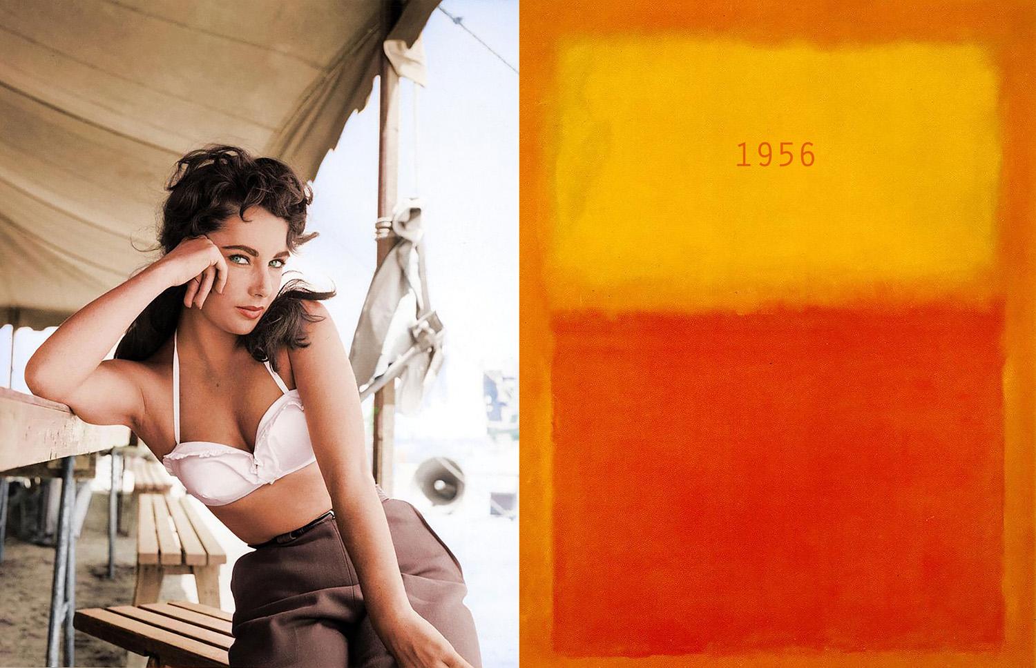 Bonnie Lautenberg Figurative Print - 1956, Giant, Mark Rothko - Orange and Yellow