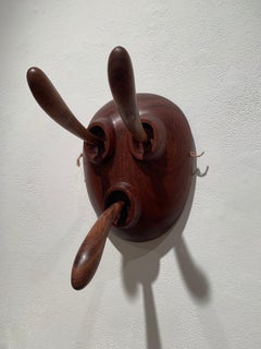 Survival Mask, wood sculpture