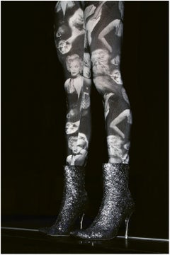Marilyn Legs black and white photo of Lady Gaga's legs onstage in Marilyn tights