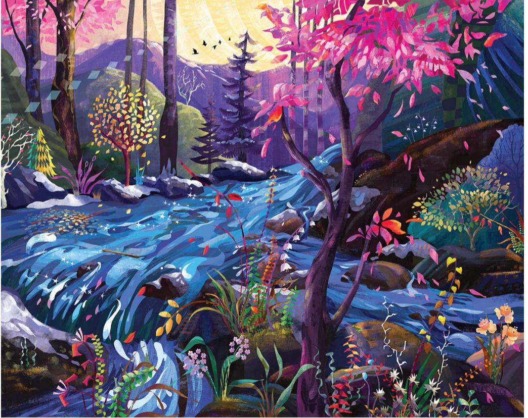 Stream of dreams - Original Oil on canvas painting by Redina Tili - Painting by Redina Tily