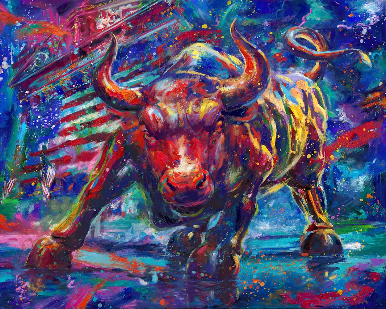 wall street bull painting