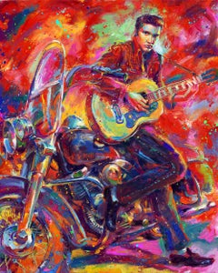 The King of Rock ‘n’ Roll - Original oil on canvas painting by Blend Cota