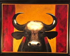 Corrida de Toros - Toro Bravo - Oil on Canvas Painting by Catherine Colosimo
