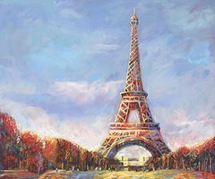 Eiffel Tower Ver. XXXI - Oil on Canvas Painting by Redina Tili 