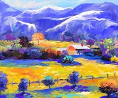 Blue Mountain Ver. XIX - Oil on Canvas by Redina Tili 