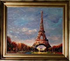 Eiffel Tower XXX - Original oil on canvas painting by Redina Tili
