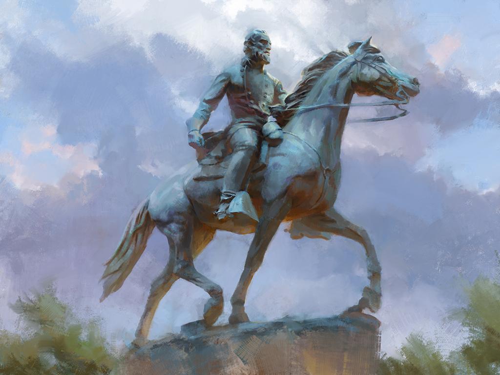 4 masterfully painted, Original oil on canvas paintings of Robert E Lee, Andrew Jackson, Nathan Bedford Forest and Thomas Jonathan Stonewall Jackson painted by ANUNNAKI.

Each painting comes with a certificate of authenticity and are signed by the
