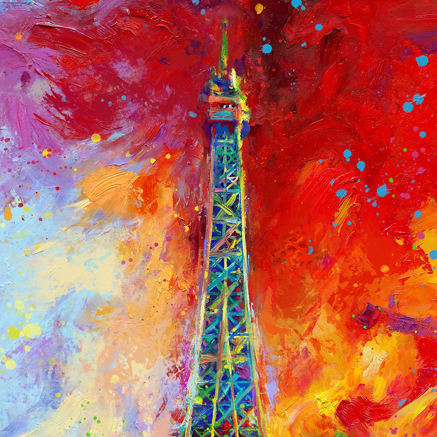 eiffel tower abstract painting