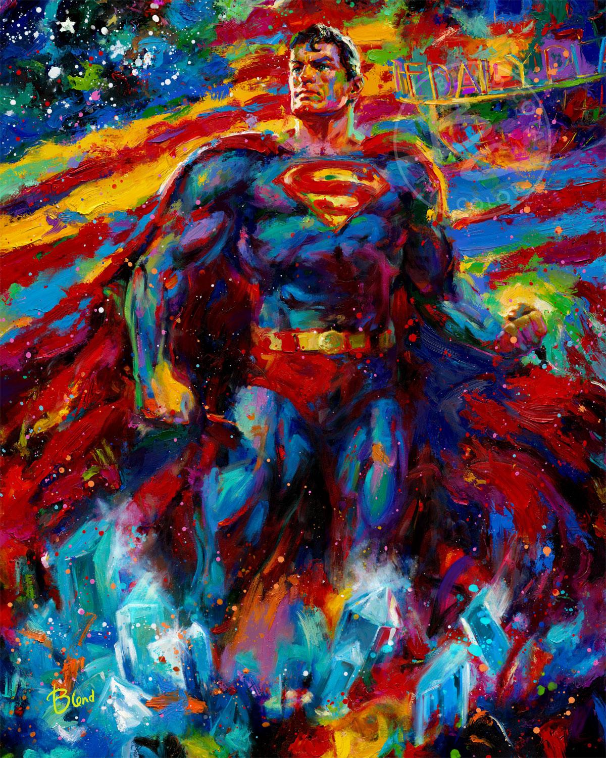 Superman - Le dernier fils de Krypton - autorisé par DC Comics - peinture à l'huile