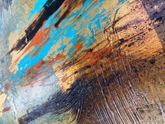 Mirroring - Acrylic on Canvas with Gold Leaf, Abstract Painting, 21st Century