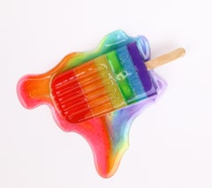 "Rainbow Splat Popsicle" - Original Resin Sculpture by Betsy Enzensberger