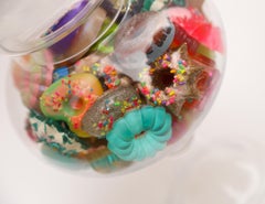 Donut Jar - Handmade Mini Resin Donuts in Glass Candy Jar / colorful