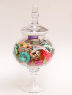 Donut Jar - Handmade Mini Resin Donuts in Glass Candy Jar / colorful 
