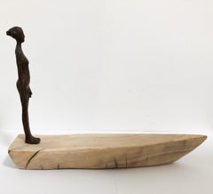 "Boat" - Original Bronze and Wood Sculpture by Hadiya Finley
