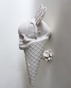 Single Scoop - Original Porcelain Sculpture by Jacqueline Tse - Skull