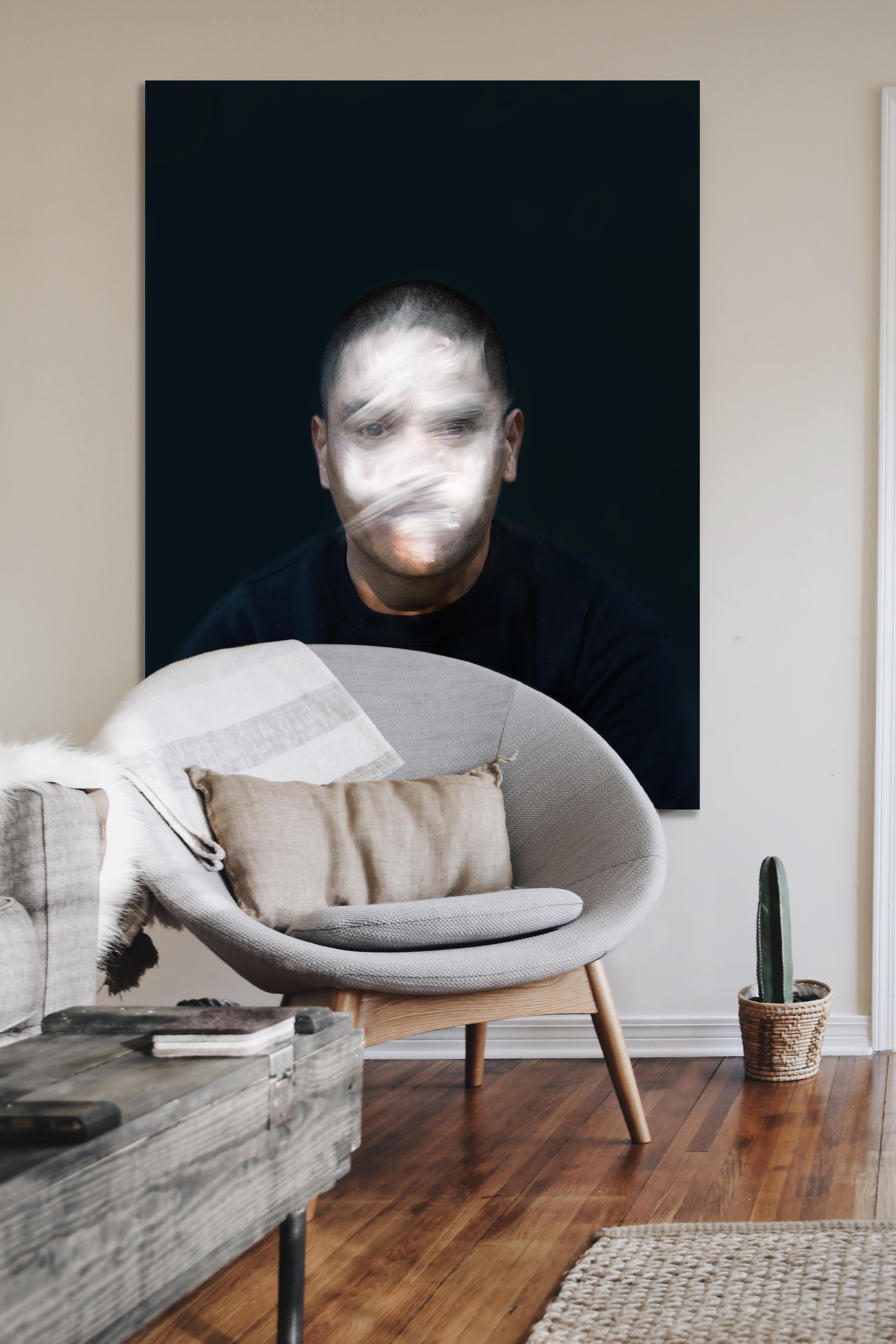 This is an Archival Inkjet Print on canvas 1 of 7, framed in a black, wood frame 2