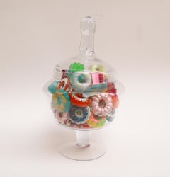 Donut Jar - Handmade Mini Resin Donuts in Glass Candy Jar / colorful