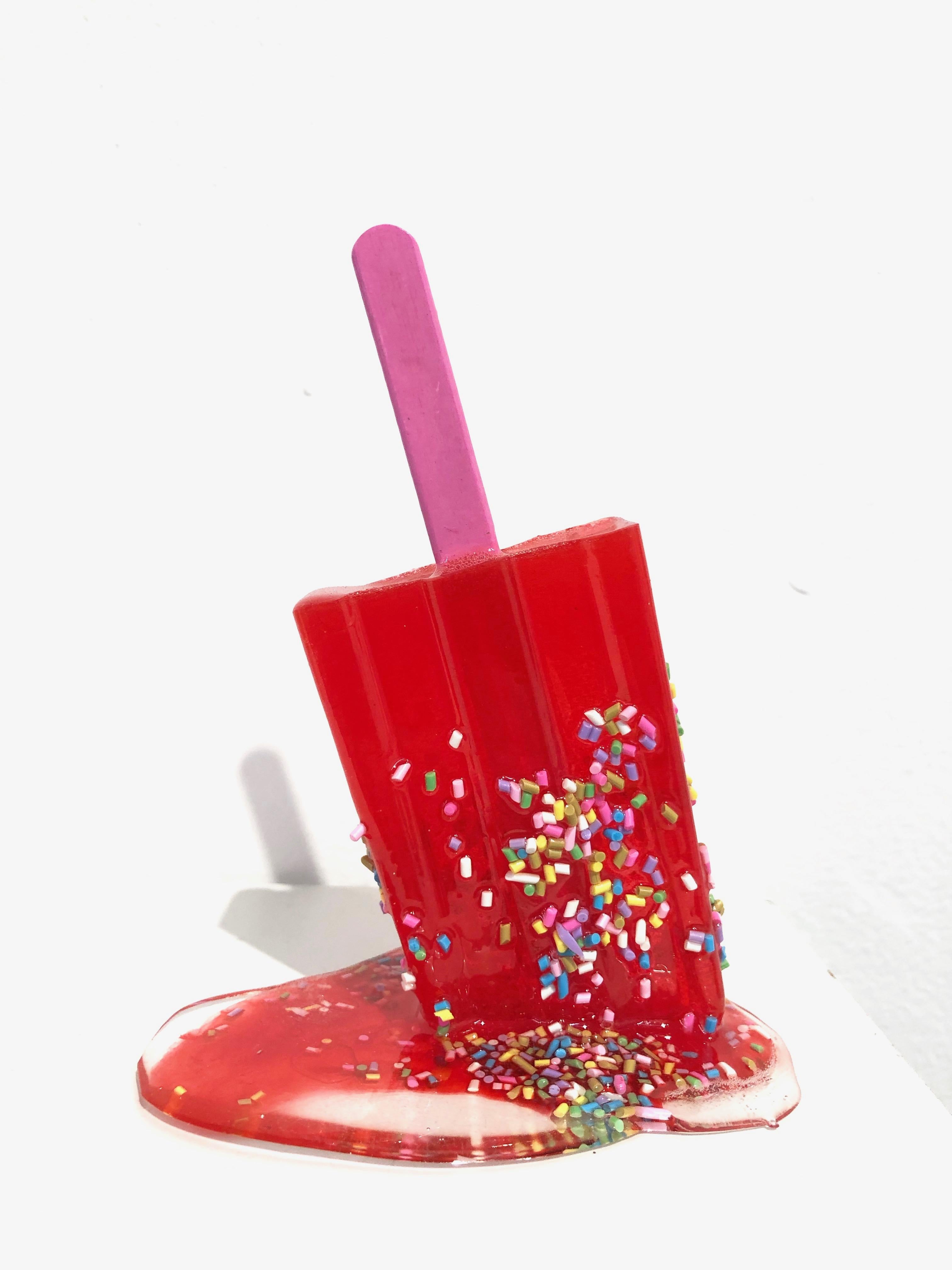 Red Sprinkle Popsicle - Original Resin Sculpture by Betsy Enzensberger 2