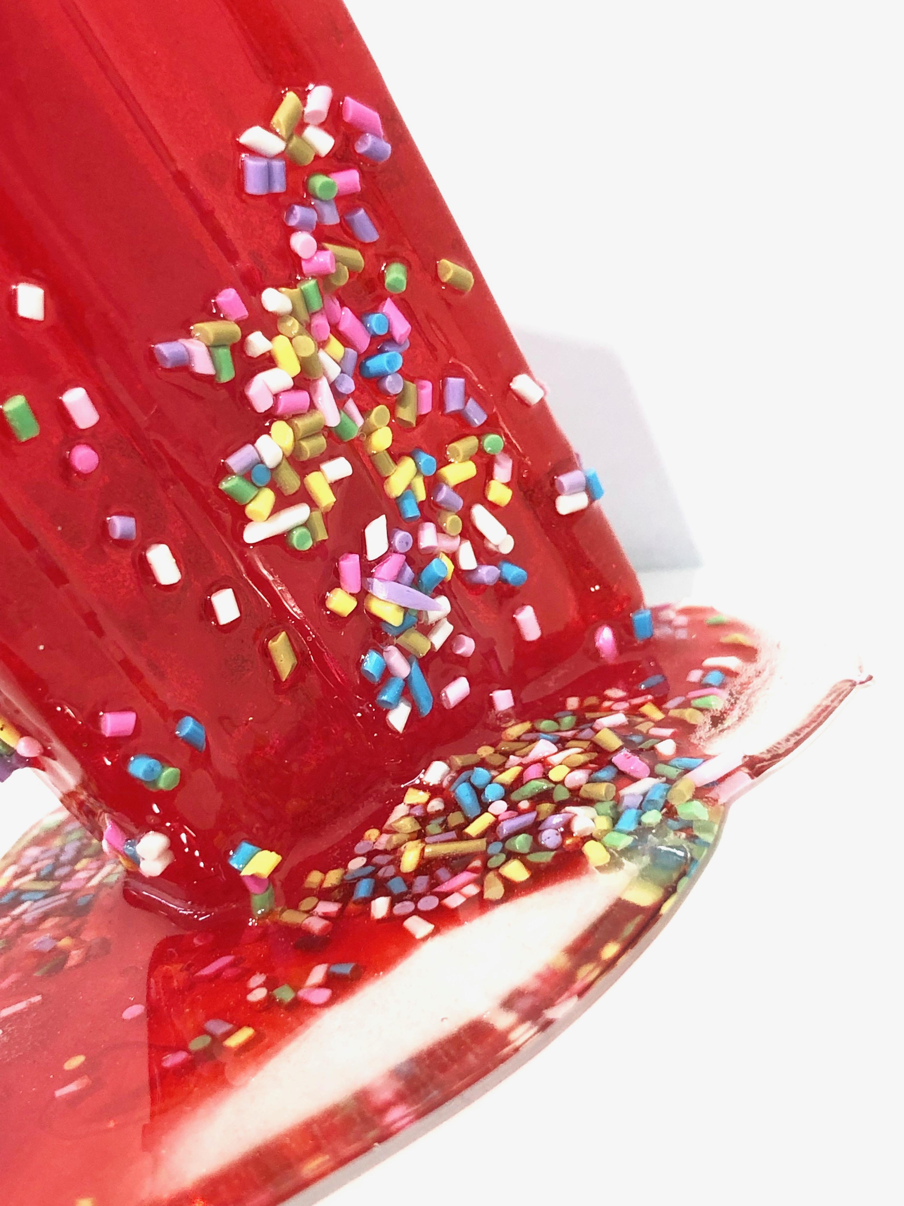 Red Sprinkle Popsicle - Original Resin Sculpture by Betsy Enzensberger 3
