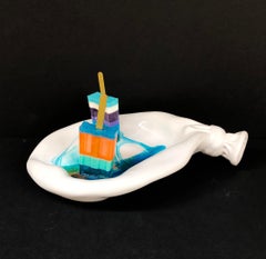 Deflated Balloon with Melted Popsicles - Original resin and ceramic sculpture