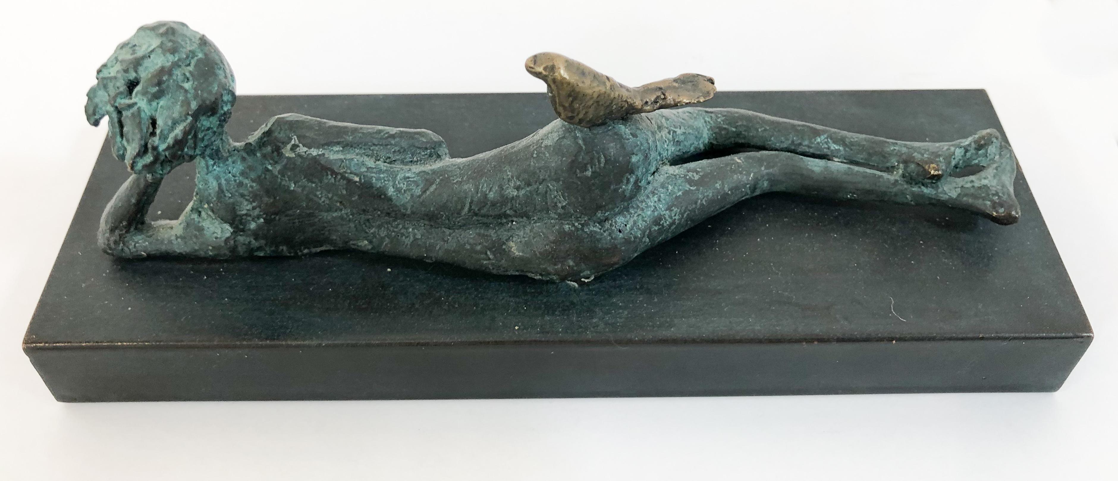 This is an original, one-of-a-kind bronze sculpture by Hadiya Finley. 

Hadiya’s work begins as intuitive visualizations, and through the processes of manipulating materials becomes articulated into meaning. Her desire is to create art which