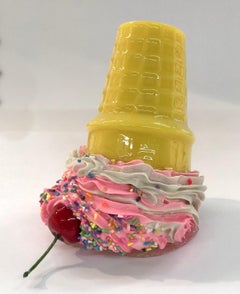 Pink Soft Serve Ice Cream - Original Resin Sculpture by Betsy Enzensberger