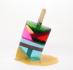 Woven Stripes Popsicle - Original Resin Sculpture by Betsy Enzensberger