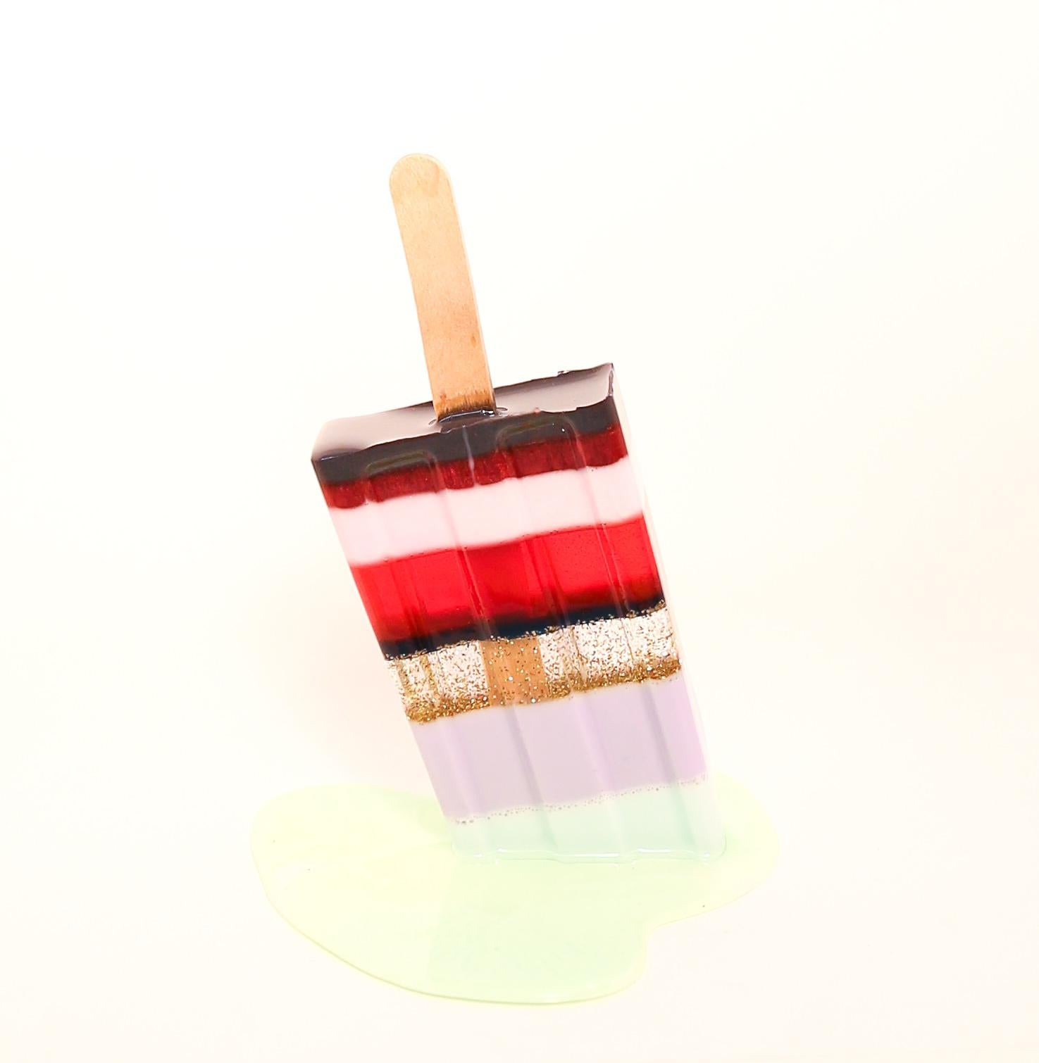 Striped Popsicle  - Original Resin Sculpture by Betsy Enzensberger 2