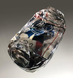 Pabst Crushed Can - Original Pop Art Resin Sculpture by Chris Bakay - Beer 