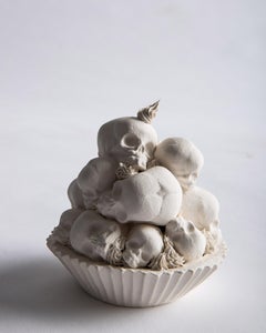 Fruit Tart - Original Porcelain Sculpture by Jacqueline Tse - Skulls