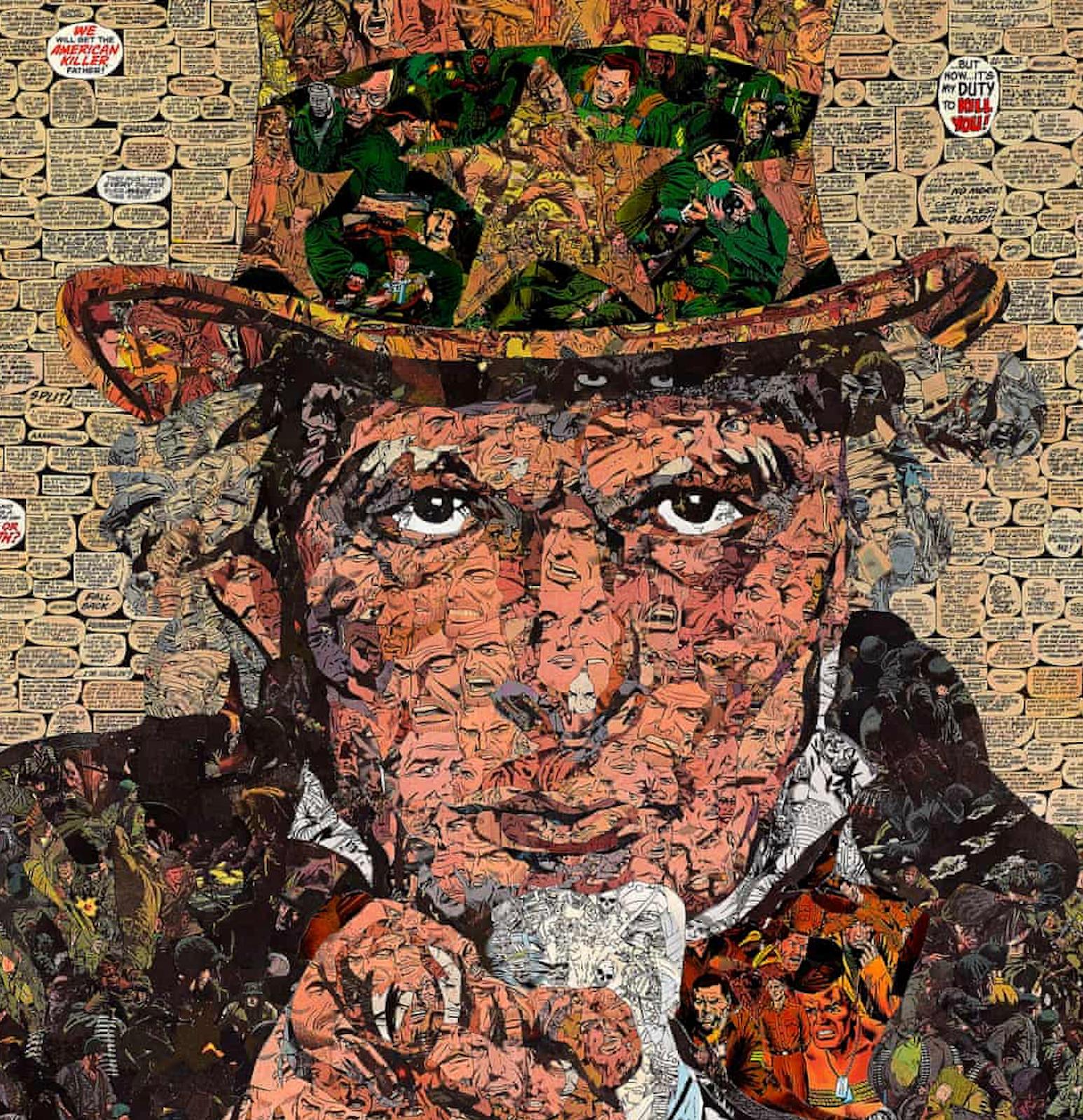 Uncle Sam - Pop Art, Contemporary, American Culture, Collage, Man - Brown Portrait Print by Unknown