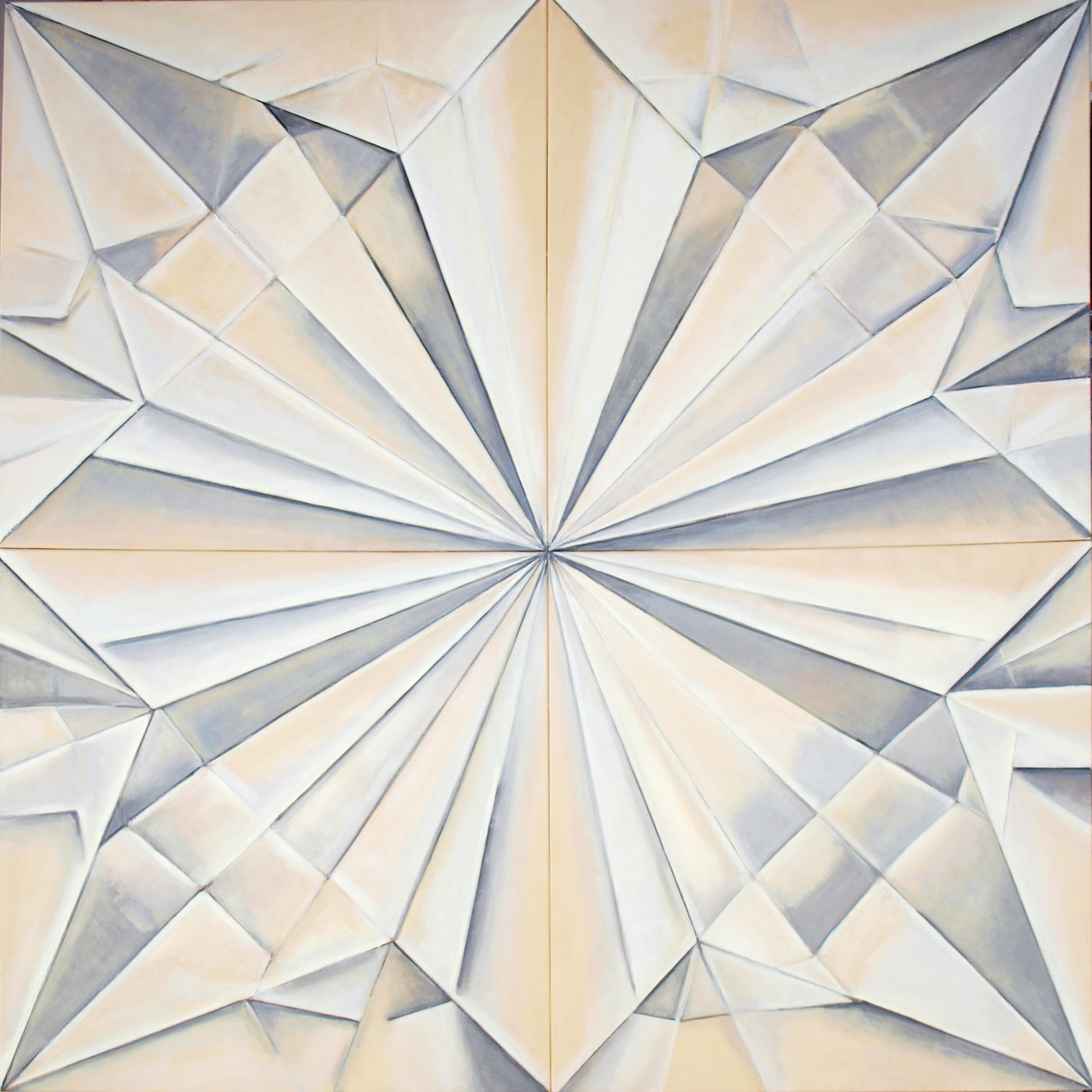 Chun Hui Pak Abstract Painting - White Iris III (Ode to Georgia O'Keeffe)