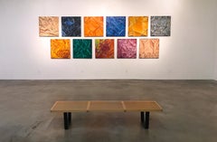 Year of the Dog, abstract geometric origami oil painting