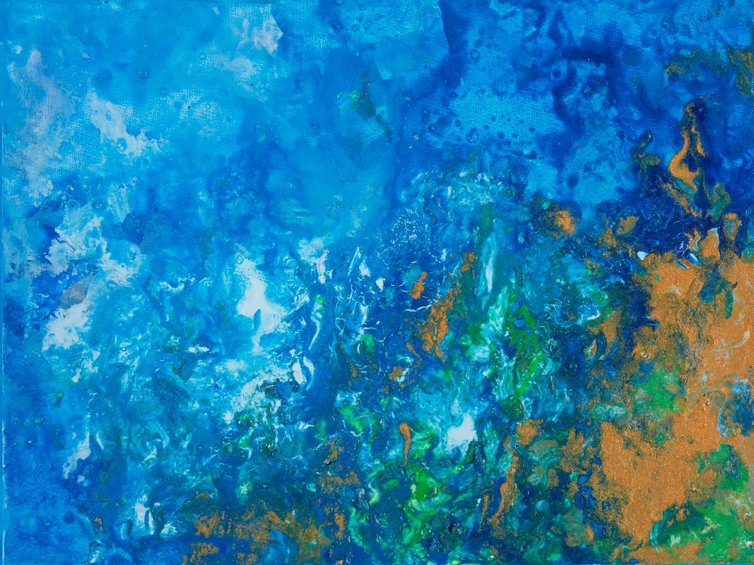 Coral Reef Grid, no. 24 painting - Mixed Media Art by Diane Burko