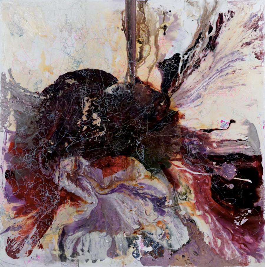 Jennifer McClish Abstract Painting - Violet Creation