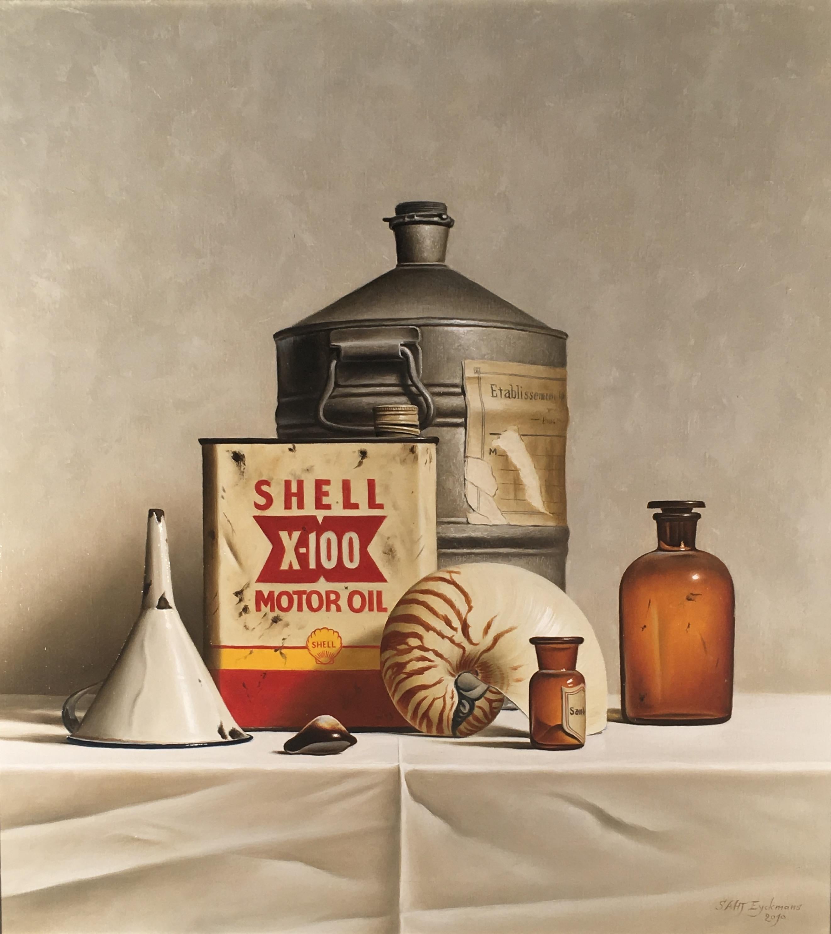 Shell Can and Nautilus - Painting by Stefaan Eyckmans