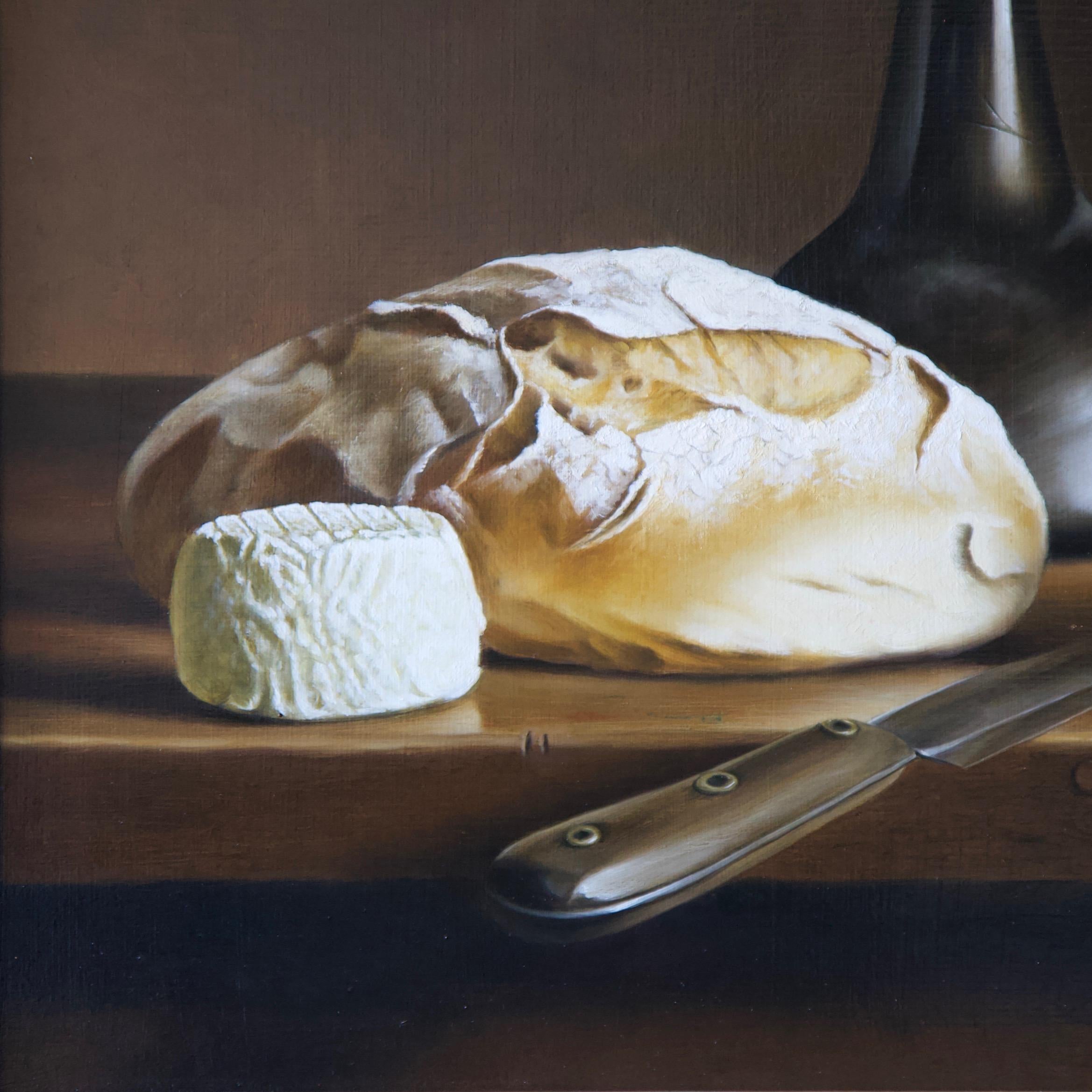 Plat et fromage de chèvre français - Réalisme Painting par Stefaan Eyckmans