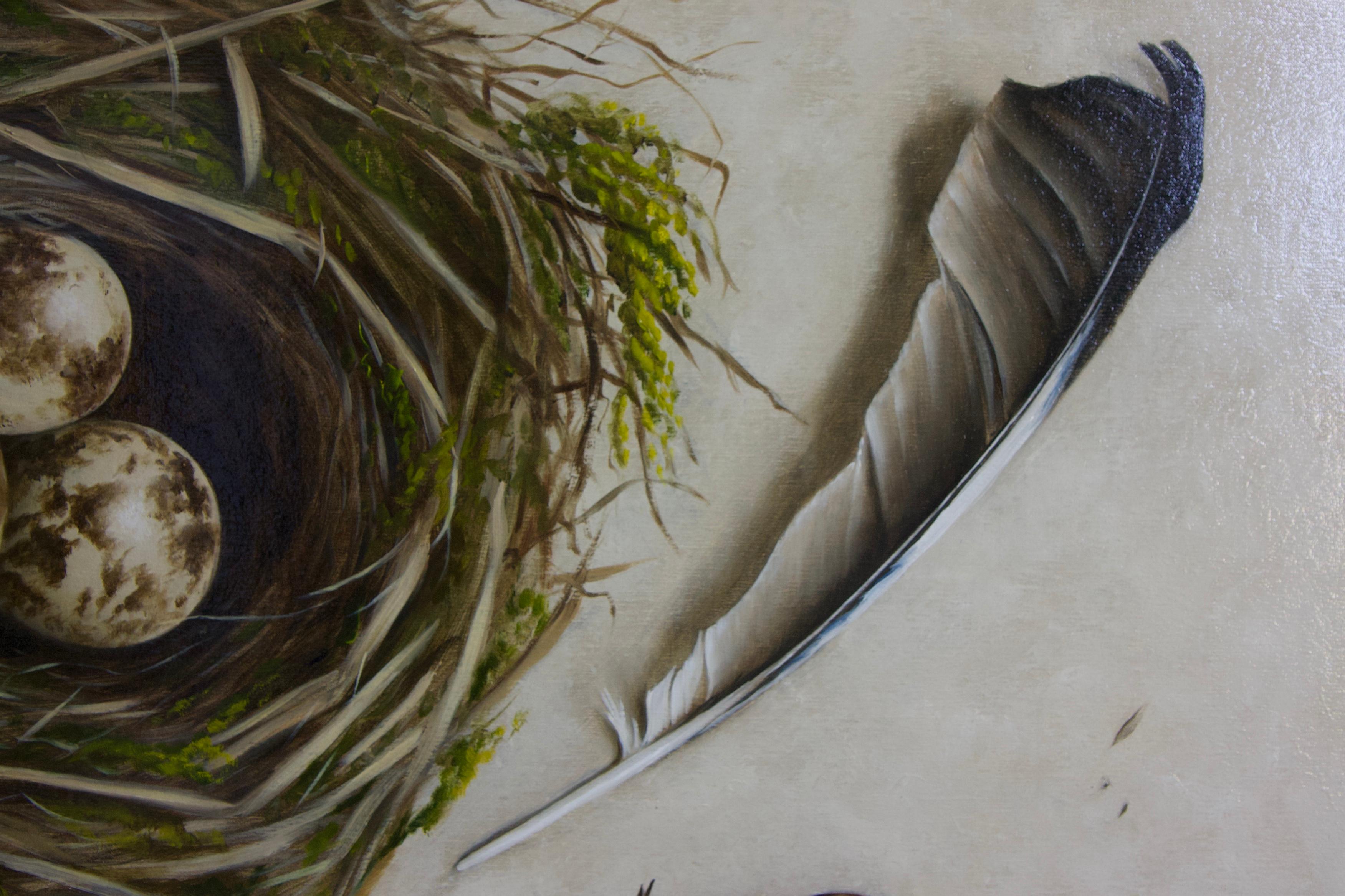 Nest - Black Still-Life Painting by Stefaan Eyckmans