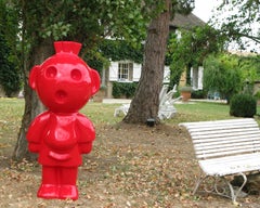 Aztek YVON COCHERY  Figurative Sculptures Red Indoor Outdoor Sculpture Pop Art