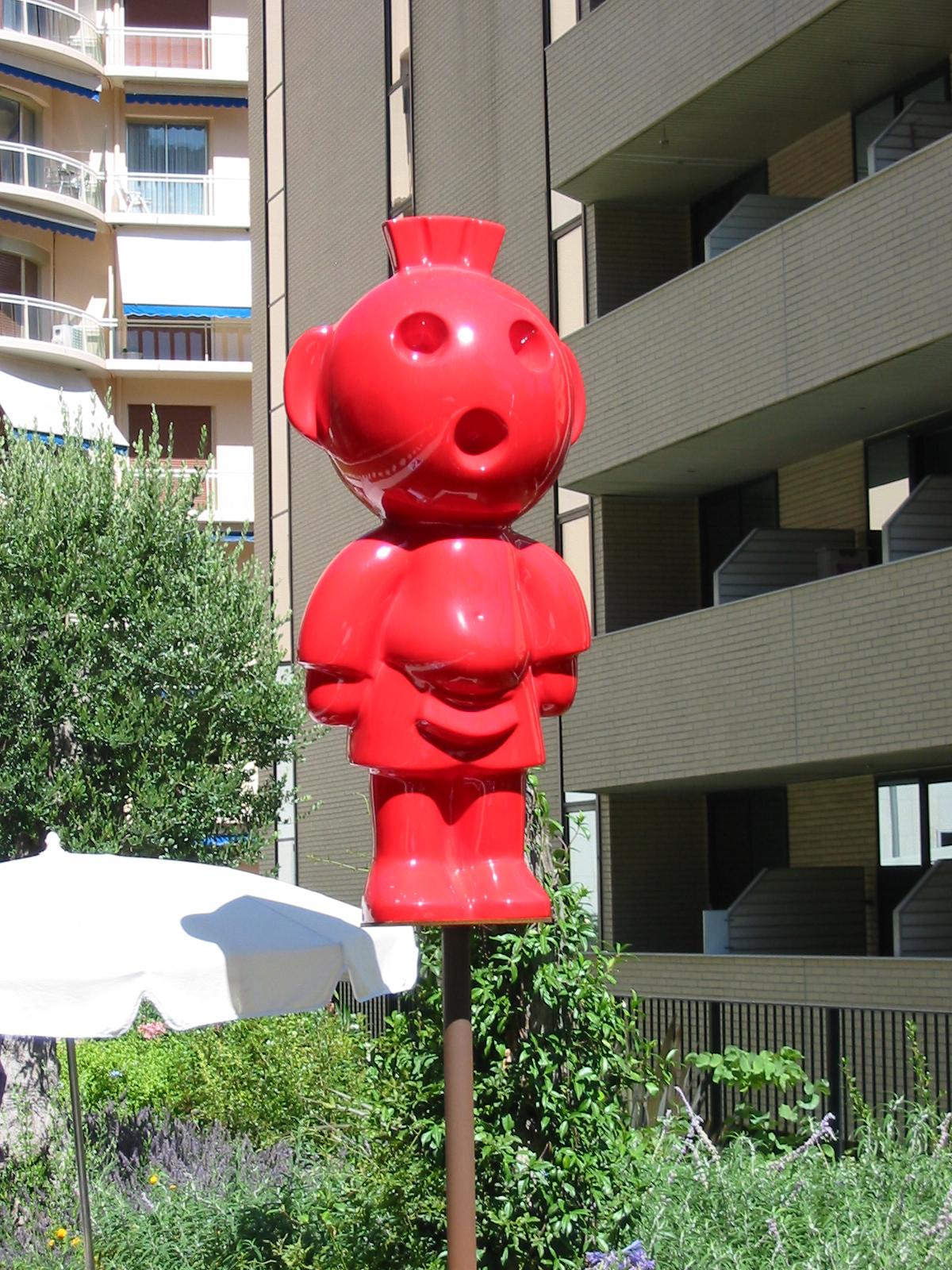 Aztek YVON COCHERY  Figurative Sculptures Red Indoor Outdoor Sculpture Pop Art For Sale 3