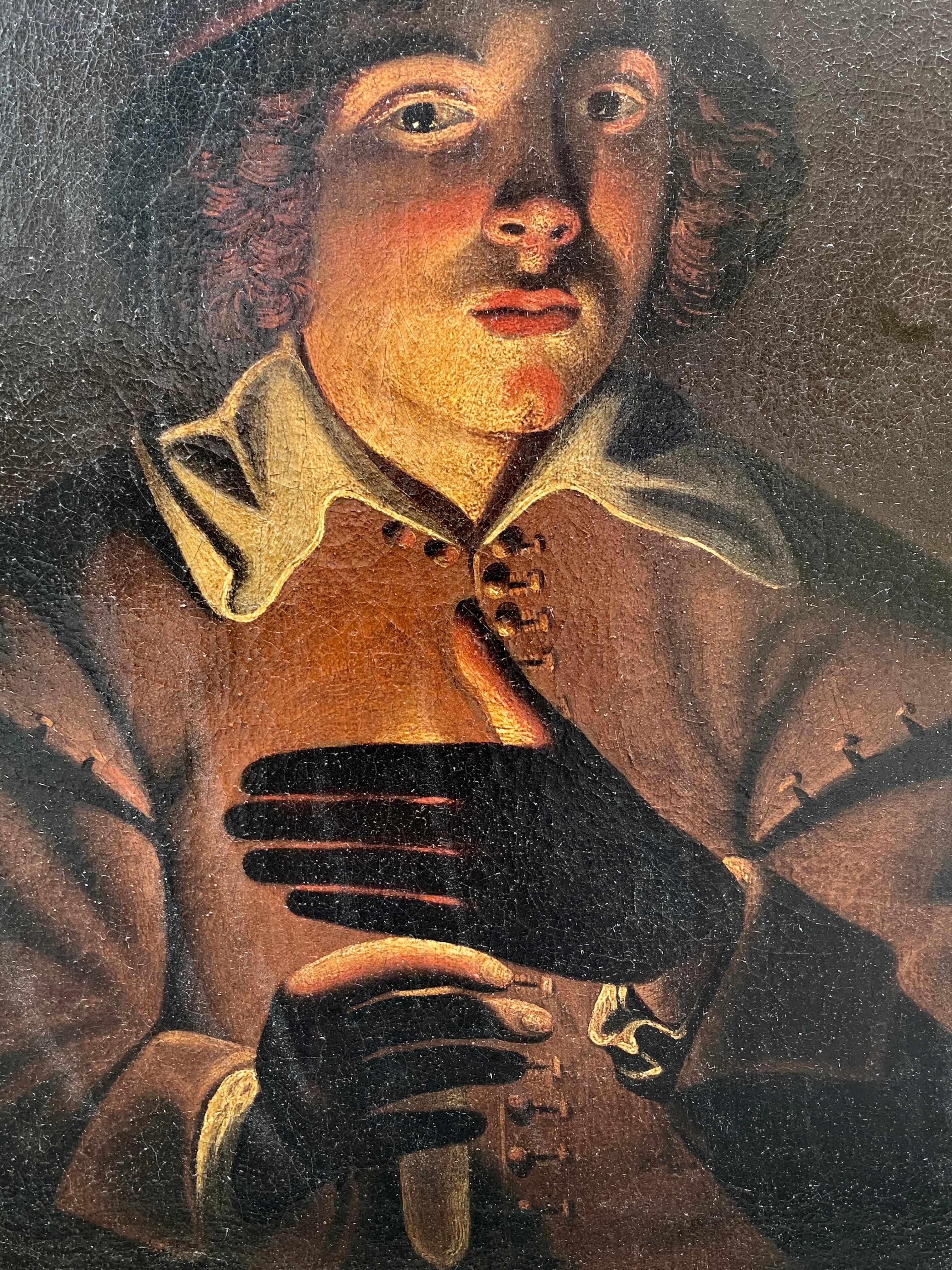 Young Soldier mit einem Kerzenleuchter, Öl auf Leinwand, Wolfgang Heimbach zugeschrieben 3