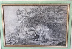 Bacchanal scene with nymp and Satyrs, pencil on Paper signed and dated 1778