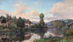 Landscape The Andelys Signed Louis-Eugène Leroux, Oil On Canvas, Dated 1898