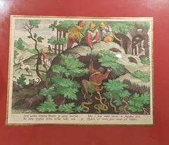 Hunting Engraving: Hunting Ibex With Snakes