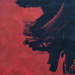 OF2 - Abstract Painting, Black & Red, Mixed Media, Contemporary, Art, Jon Errazu