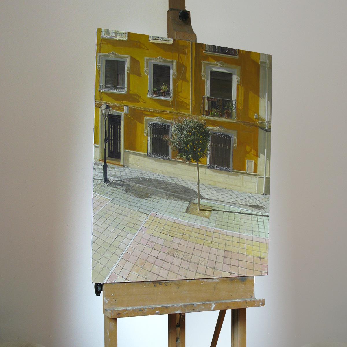 Sol - Oil Painting, Realism, Contemporary, Art, Yellow, Tree, Félix de la Concha For Sale 1